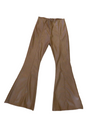 Plether flared trouser in toffee, zip fastening