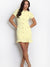 Textured golden buttons dress