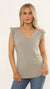 Frill Sleeve V Neck