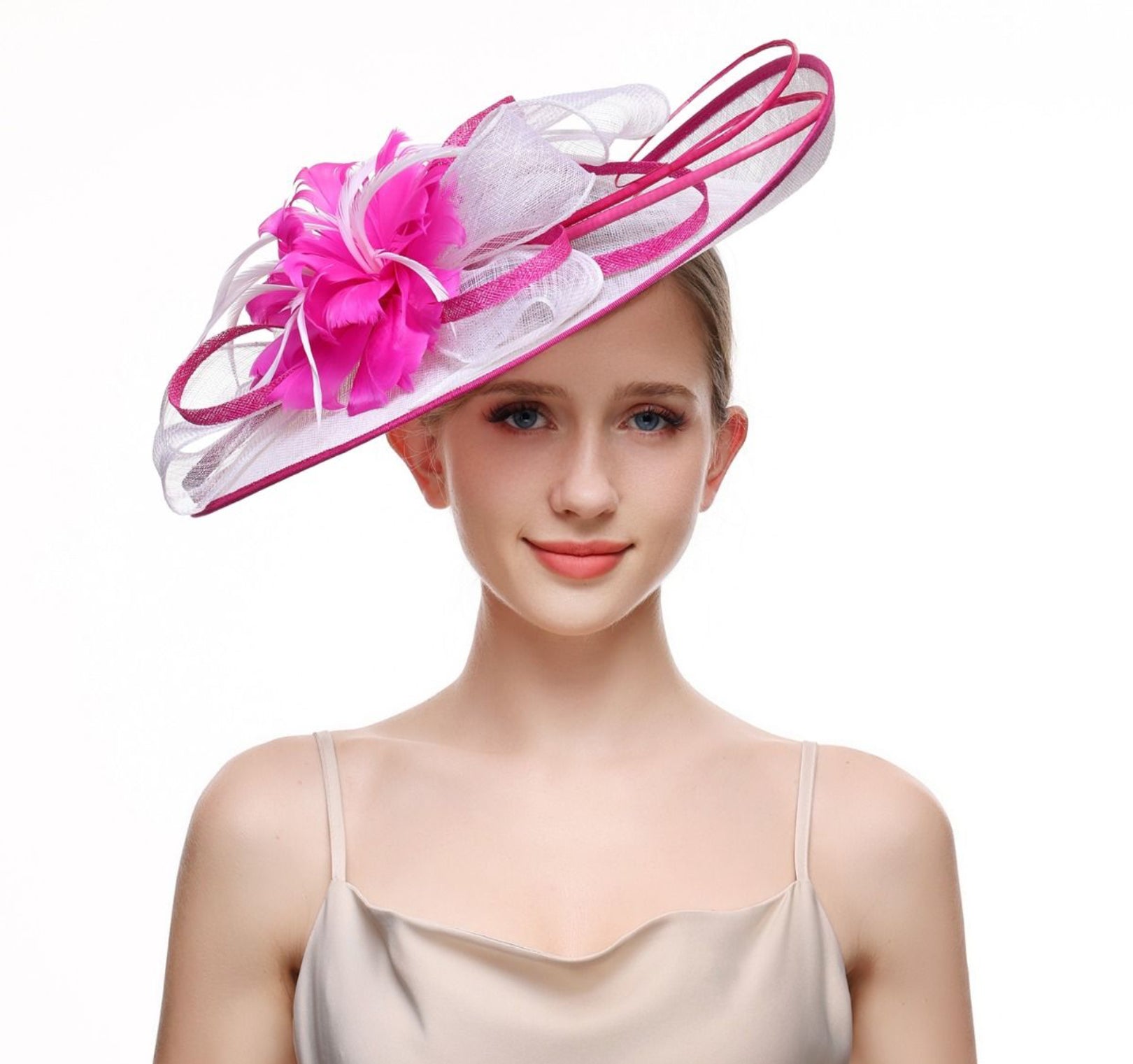 Fuchsia large fascinator
