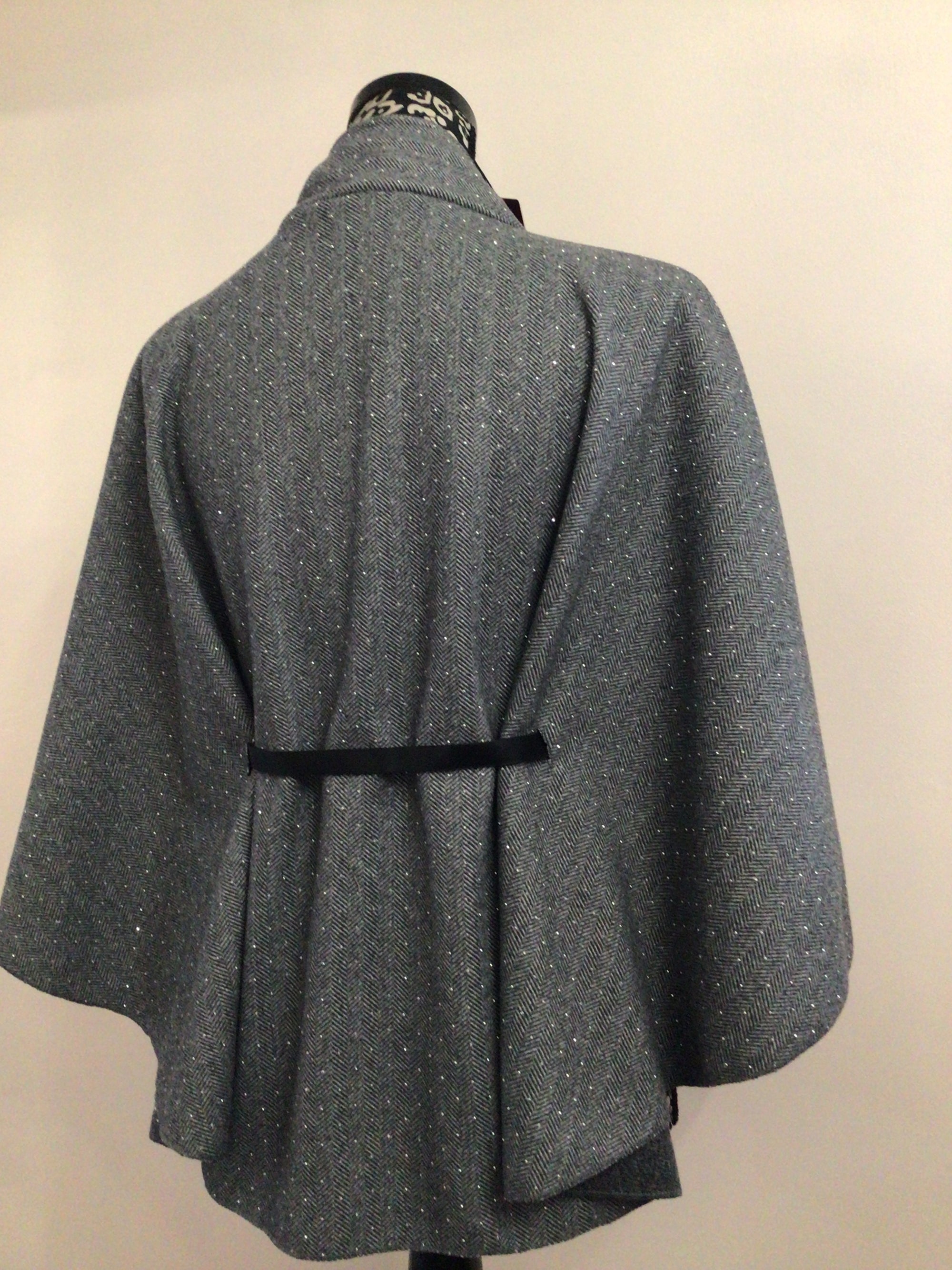 Herringbone Cape with Diamanté Detail