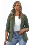 Rouched sleeved blazer