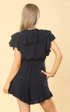 Navy and White Ruffle playsuit.   SALE
