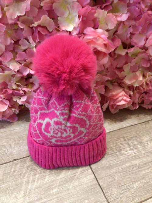 Pink hat with fluffy lining