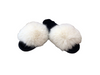 White fluffy slipper- slider style