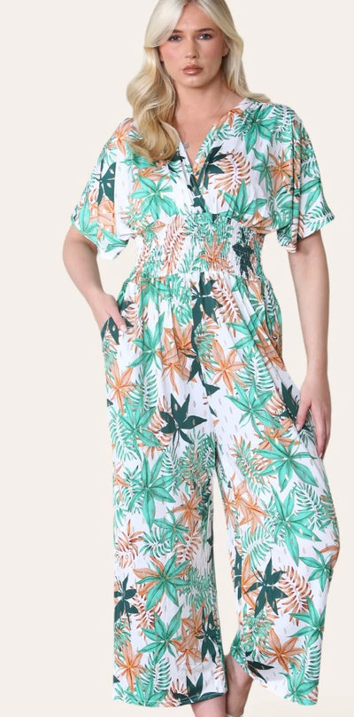 Printed multi leaf jumpsuit