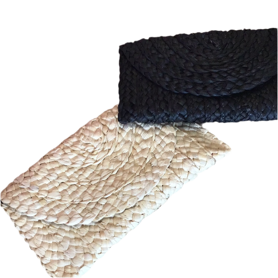 Straw clutch bag