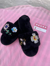 Black beaded slipper