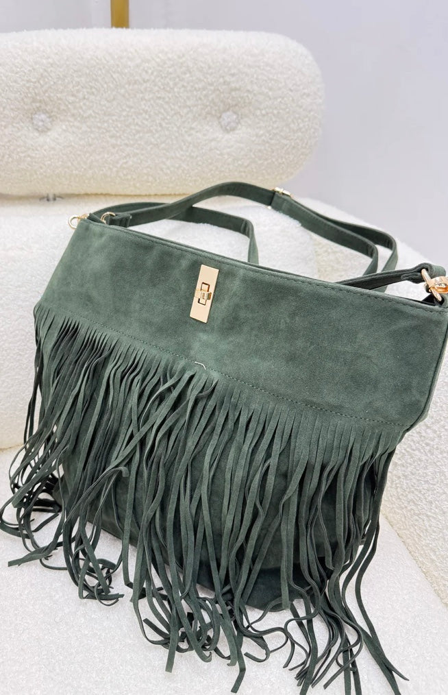 Gold Buckle Tassle Bag