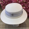 White boater hat