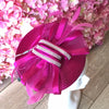 Cerise fascinator with diamanté & feather