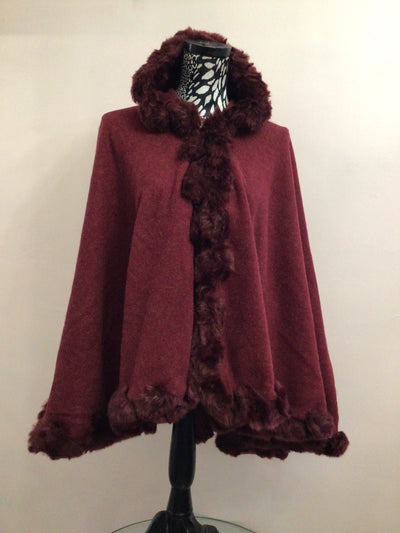 Faux Fur Hooded Cape