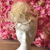 Beige headband fascinator with pearl