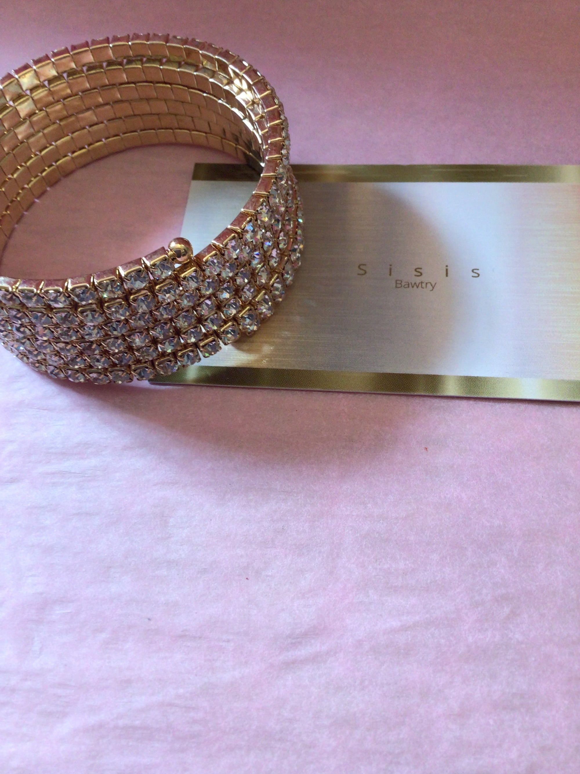 Wrap around diamanté bangle