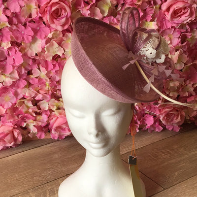 Lilac headband fascinator with cream