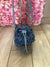 Denim drawstring bag