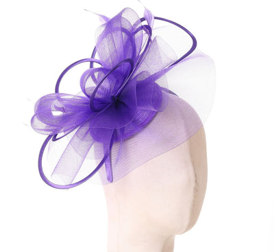 Purple feather fascinator