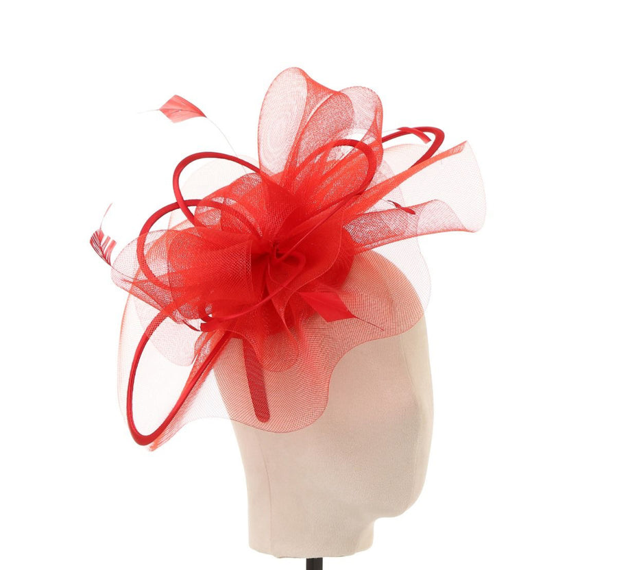 Feather red fascinator