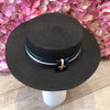 Black boater hat