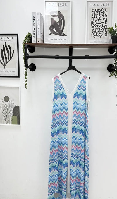 Zigzag print maxi dress