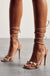 Nude Stiletto High Heels with Studded Strap & Lace Up Detail
