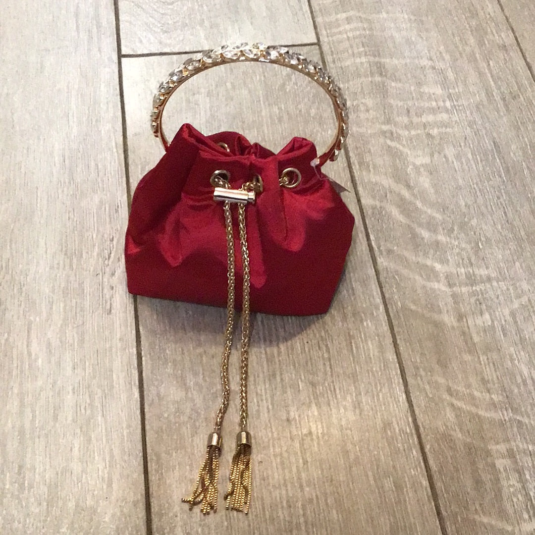 Red satin drawstring bag SALE