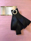 Black Silk Bow Brooch