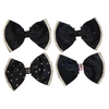 Satin bow clips with diamanté detail