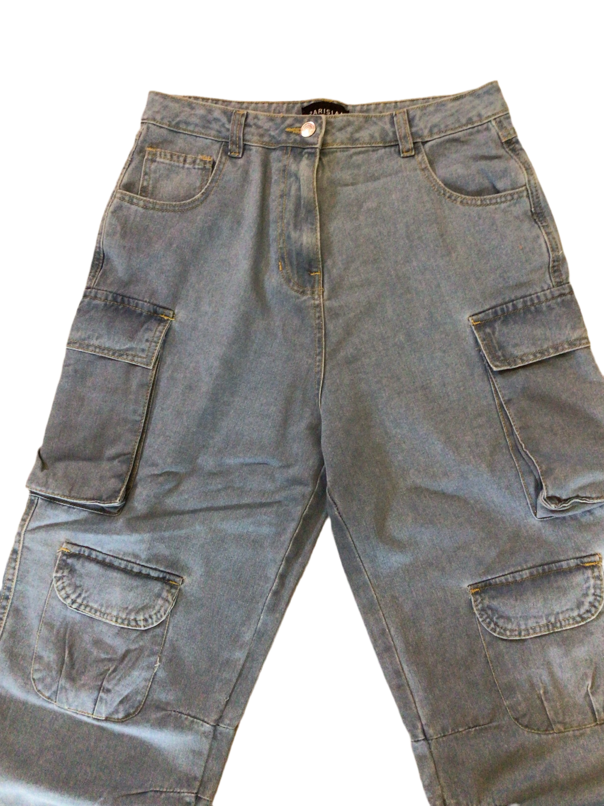 Wide leg cargo jean