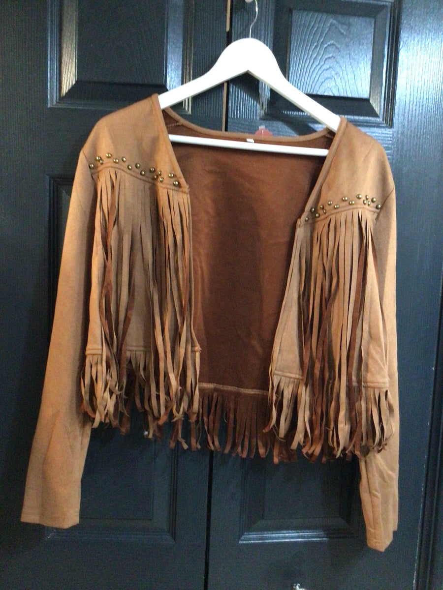 Faux Suede Fringed Jacket