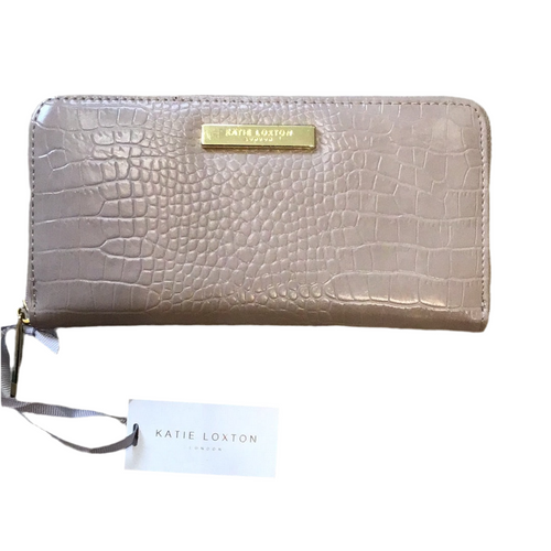 Katie Loxton taupe crocodile print purse SALE