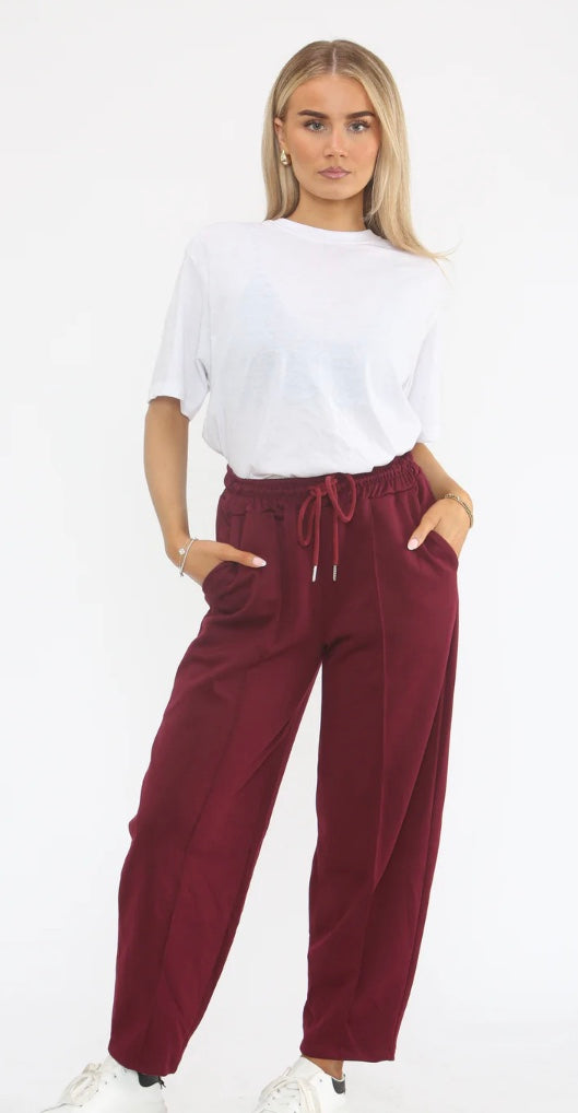 Seamed drawstring joggers