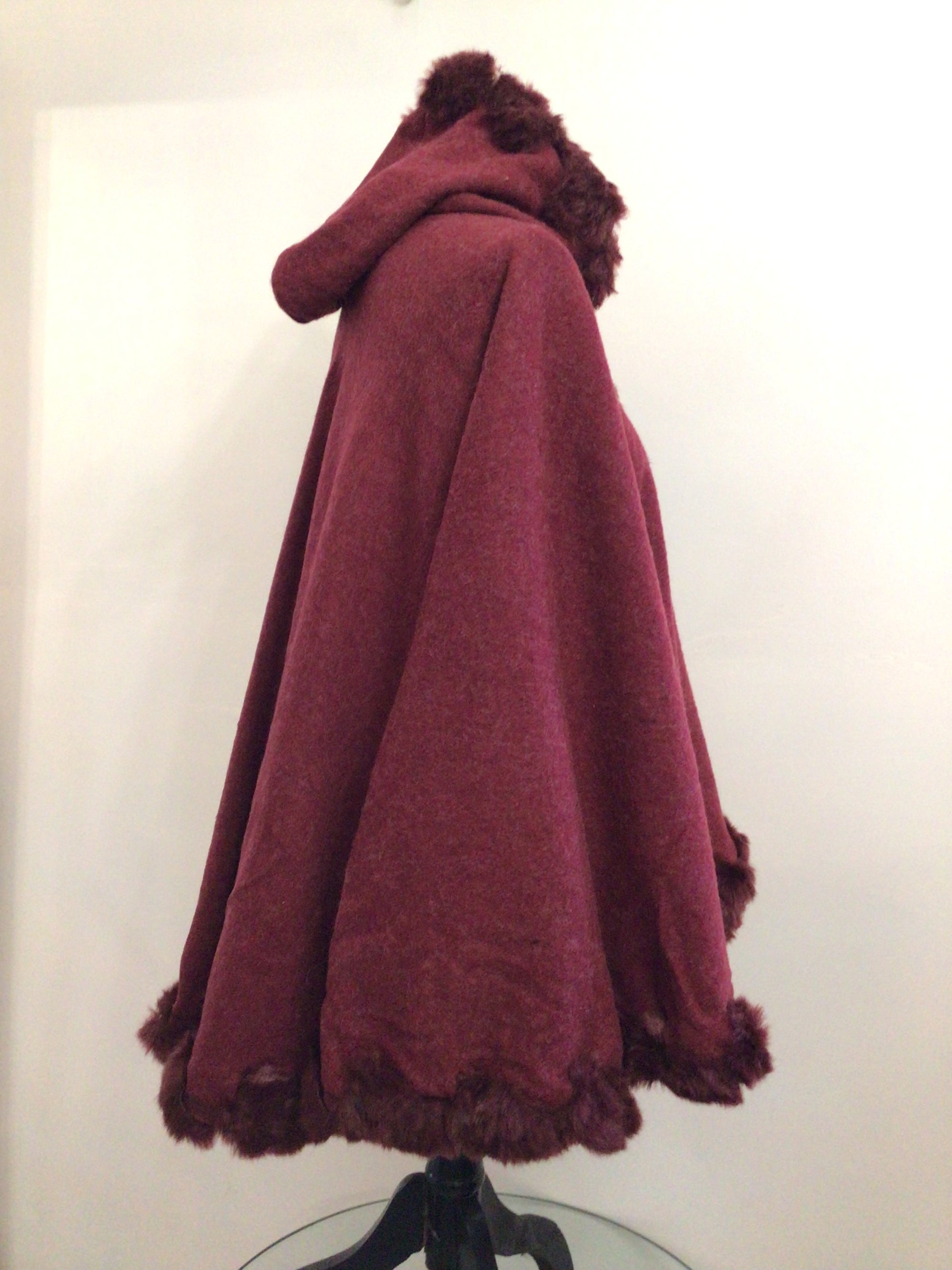 Faux Fur Hooded Cape