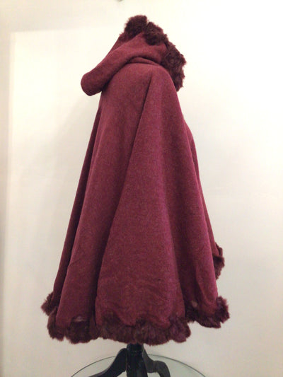 Faux Fur Hooded Cape