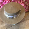 Light grey boater hat