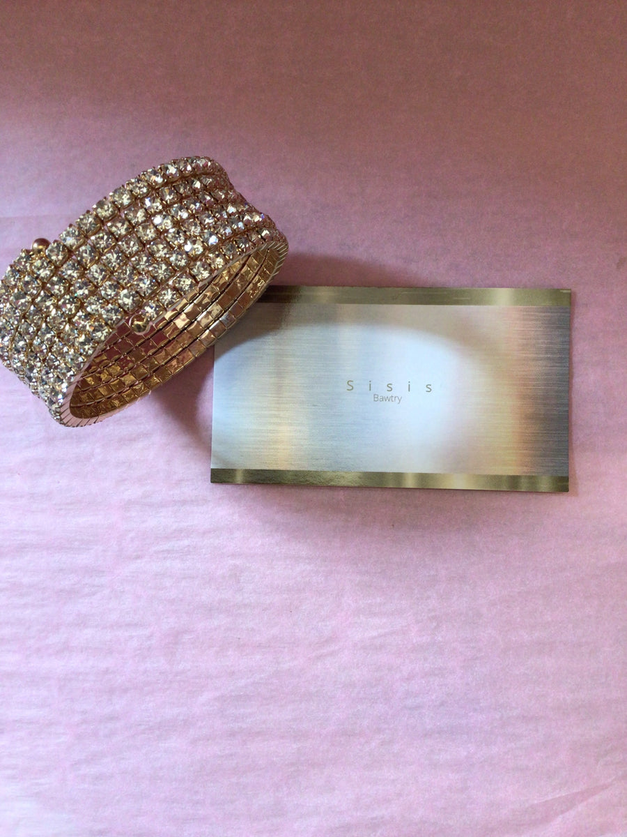 Wrap around diamanté bangle
