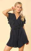 Navy and White Ruffle playsuit.   SALE