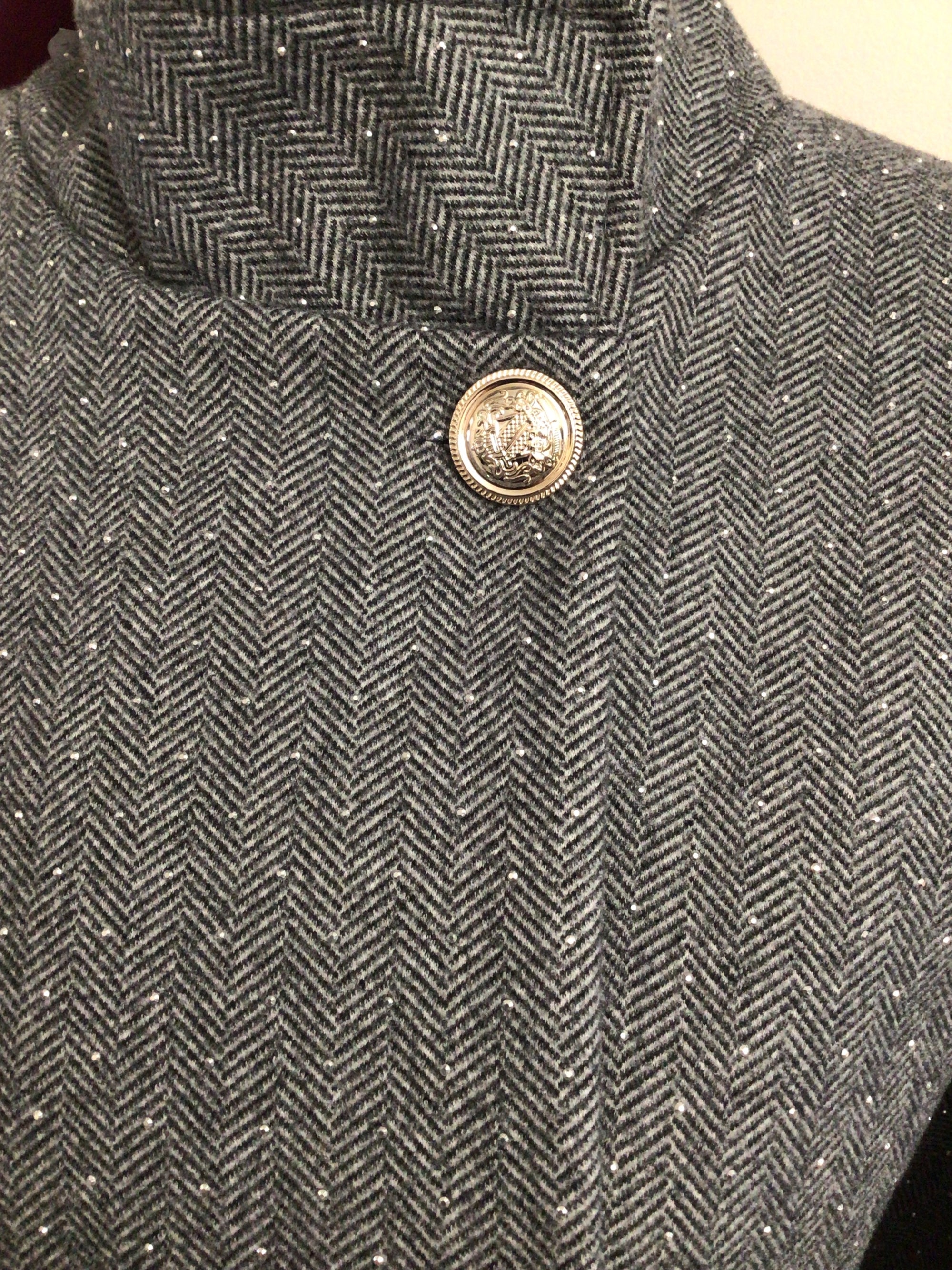 Herringbone Cape with Diamanté Detail