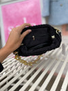 Black velvet  Clutch Bag with Chain