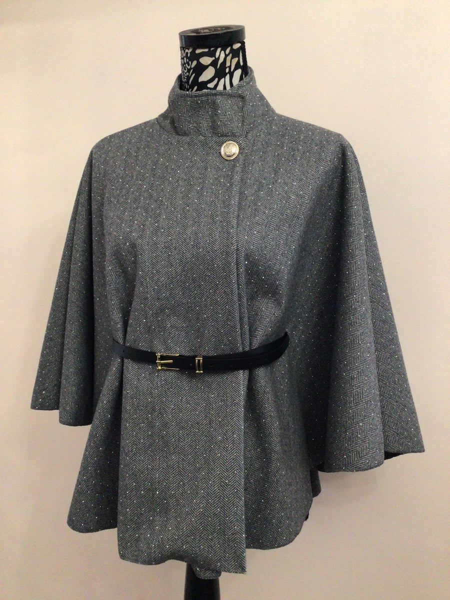 Herringbone Cape with Diamanté Detail