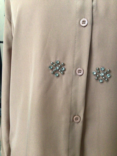 Front Button Blouse with Diamanté Detail
