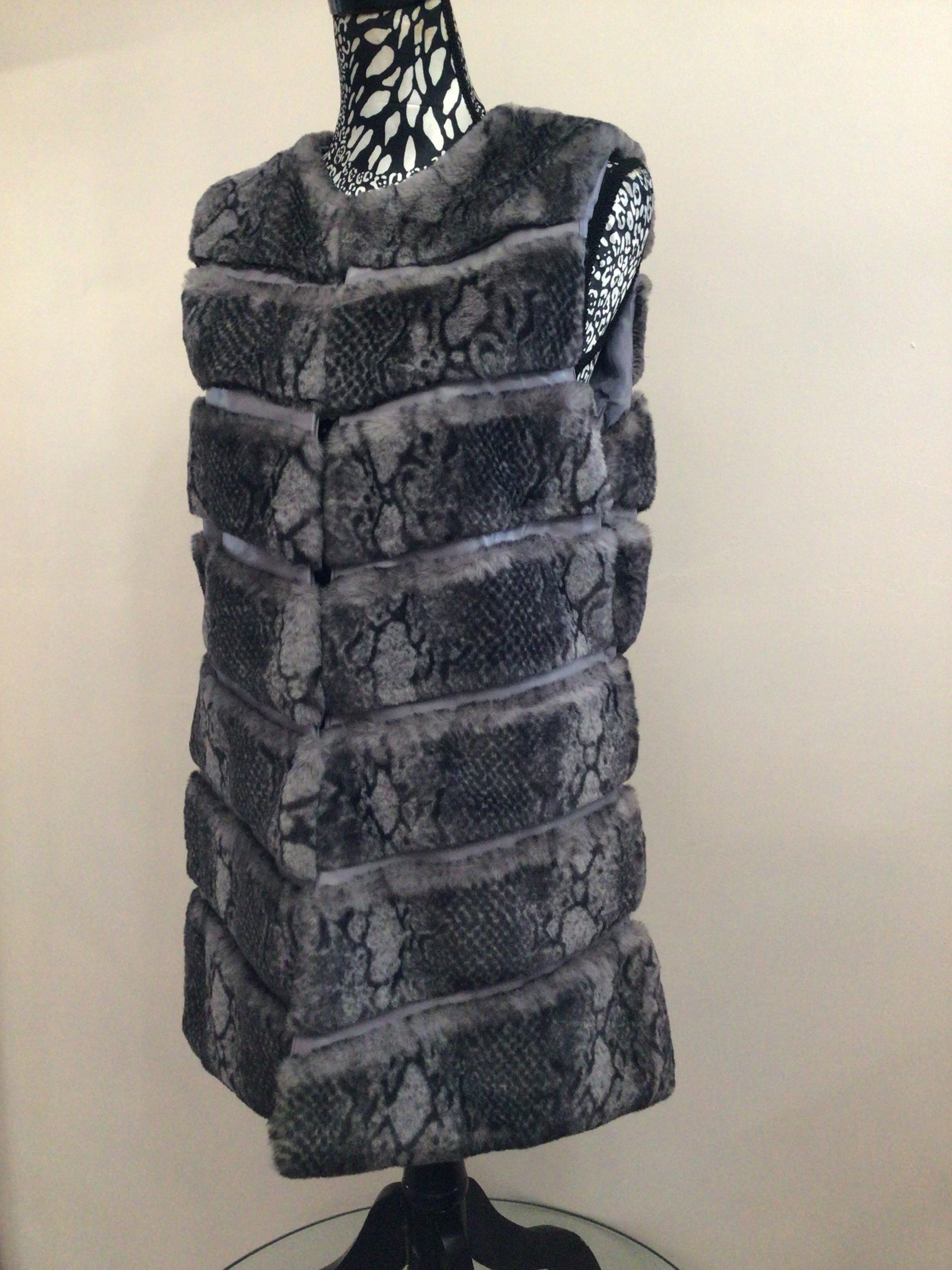 Faux Fur Gilet with animal print