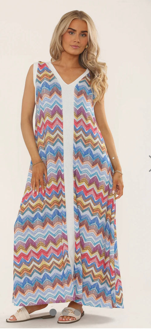 Zigzag print maxi dress