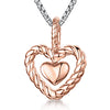 Jools Sterling Silver Heart With An Open Heart Surround Necklace