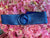 Shimmer Blue Fabric Belt Leather Style Round Buckle