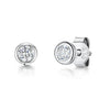 Jools Sterling Silver Rub Over Solitaire Stud Earrings-925 Silver - Hypoallergenic