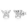 Jools Sterling Silver Butterfly Stud Earrings With CZ Settings And A Silver Antennae