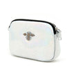 Genuine leather bag in shimmery  Silver