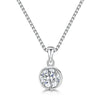 Jools   Sterling Silver Sterling Silver Solitaire Circle Pendant Set with A One Carat Round Cubic Zirconia Stone In A Rub Over Setting