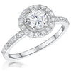 Jools Sterling Silver Halo Ring Set With A 1 Carat Cubic Zirconia Stone